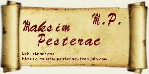 Maksim Pešterac vizit kartica